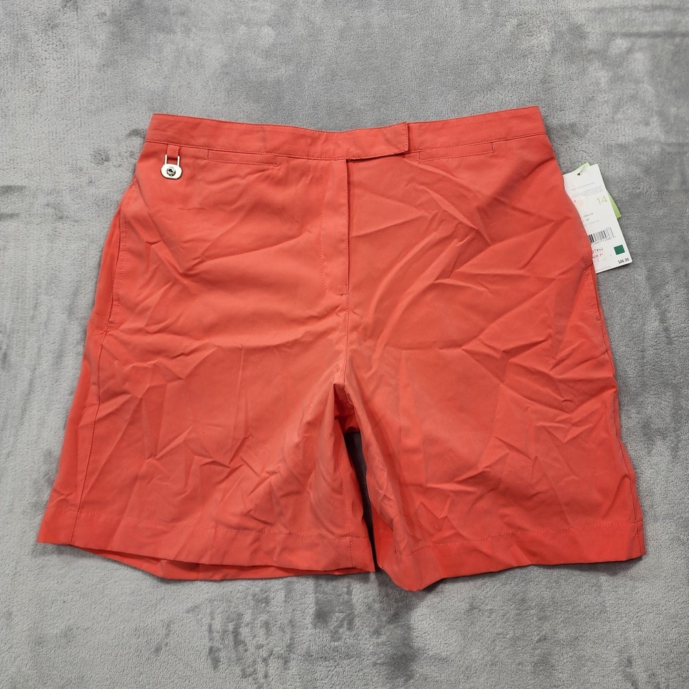 NEW LizGolf by Liz Claiborne Shorts Womens 14 Orange Kylie Stretch Quick Dry